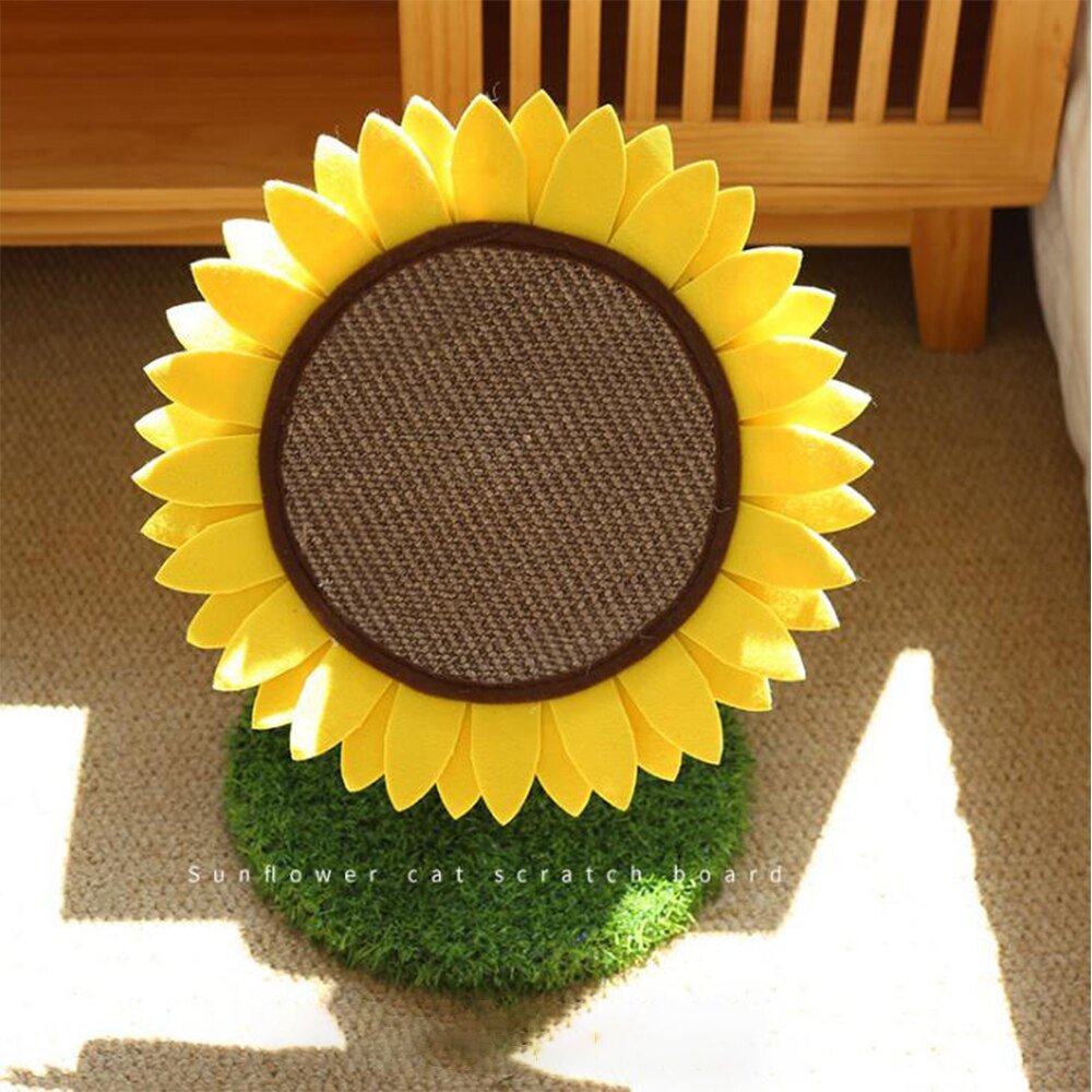 Dailypets Sunflower Cat Scratcher – Floral Scratching Pad with Sisal Post