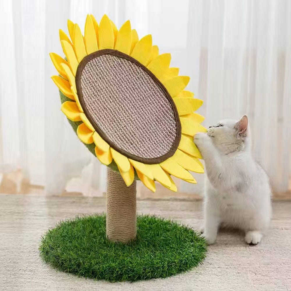 Dailypets Sunflower Cat Scratcher – Floral Scratching Pad with Sisal Post