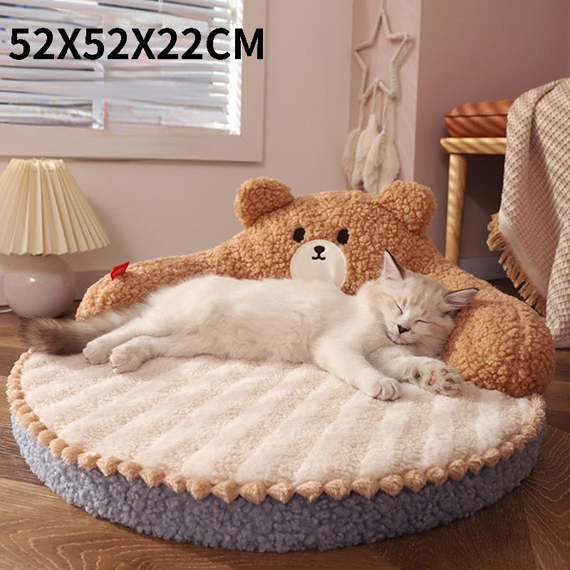 Dailypets Plush Bear Cat Sofa – Soft Supportive Cat Lounger