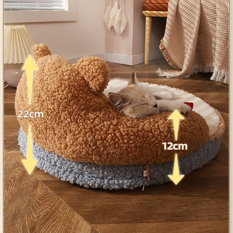 Dailypets Plush Bear Cat Sofa – Soft Supportive Cat Lounger