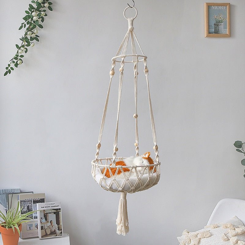 Dailypets Decorative Cotton Rope Hanging Cat Hammock