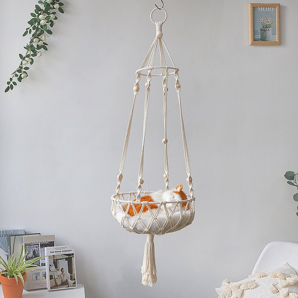Dailypets Decorative Cotton Rope Hanging Cat Hammock