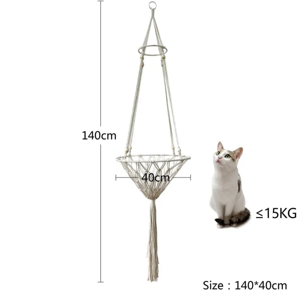 Dailypets Decorative Cotton Rope Hanging Cat Hammock