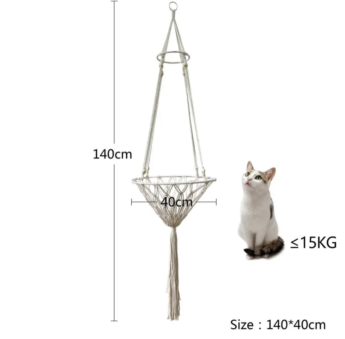 Dailypets Decorative Cotton Rope Hanging Cat Hammock