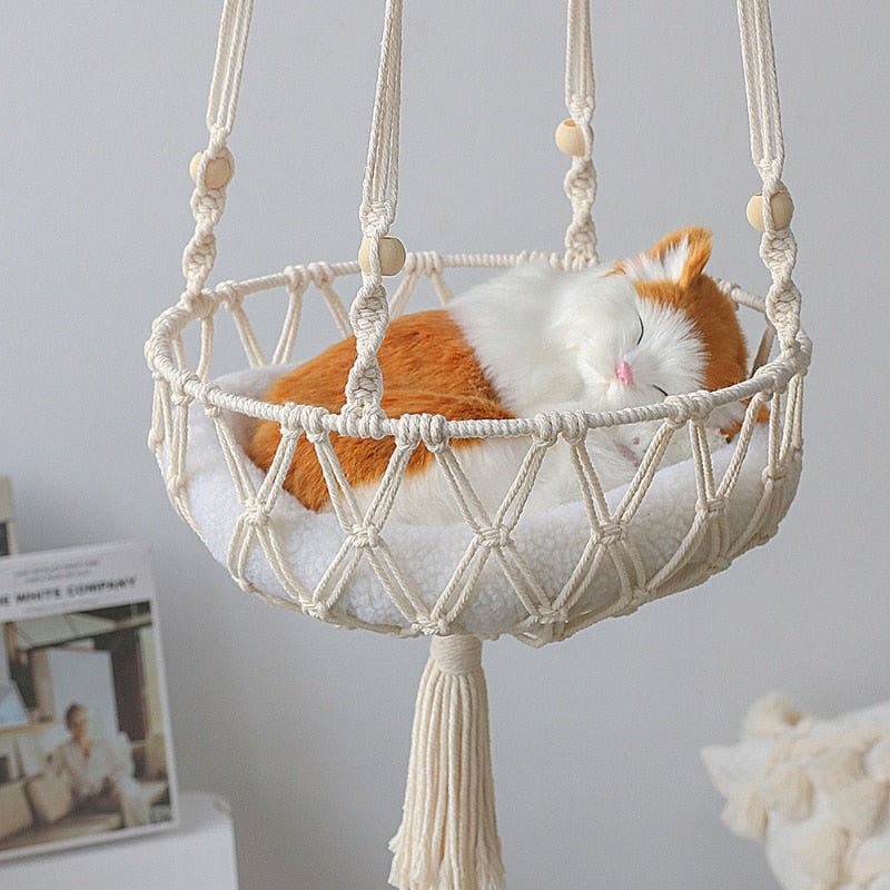 Dailypets Decorative Cotton Rope Hanging Cat Hammock