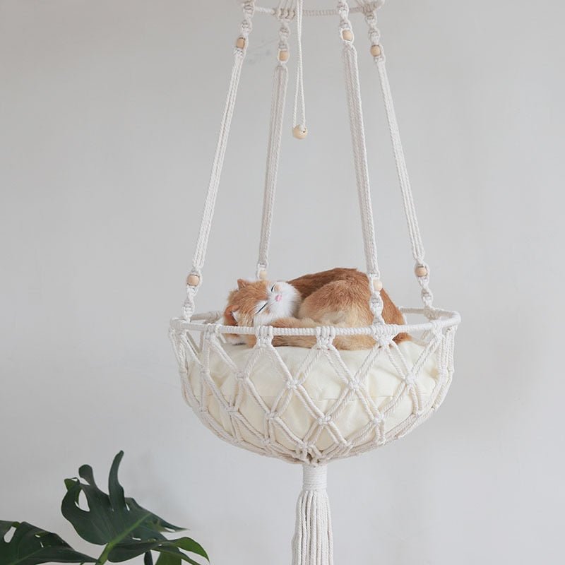 Dailypets Decorative Cotton Rope Hanging Cat Hammock