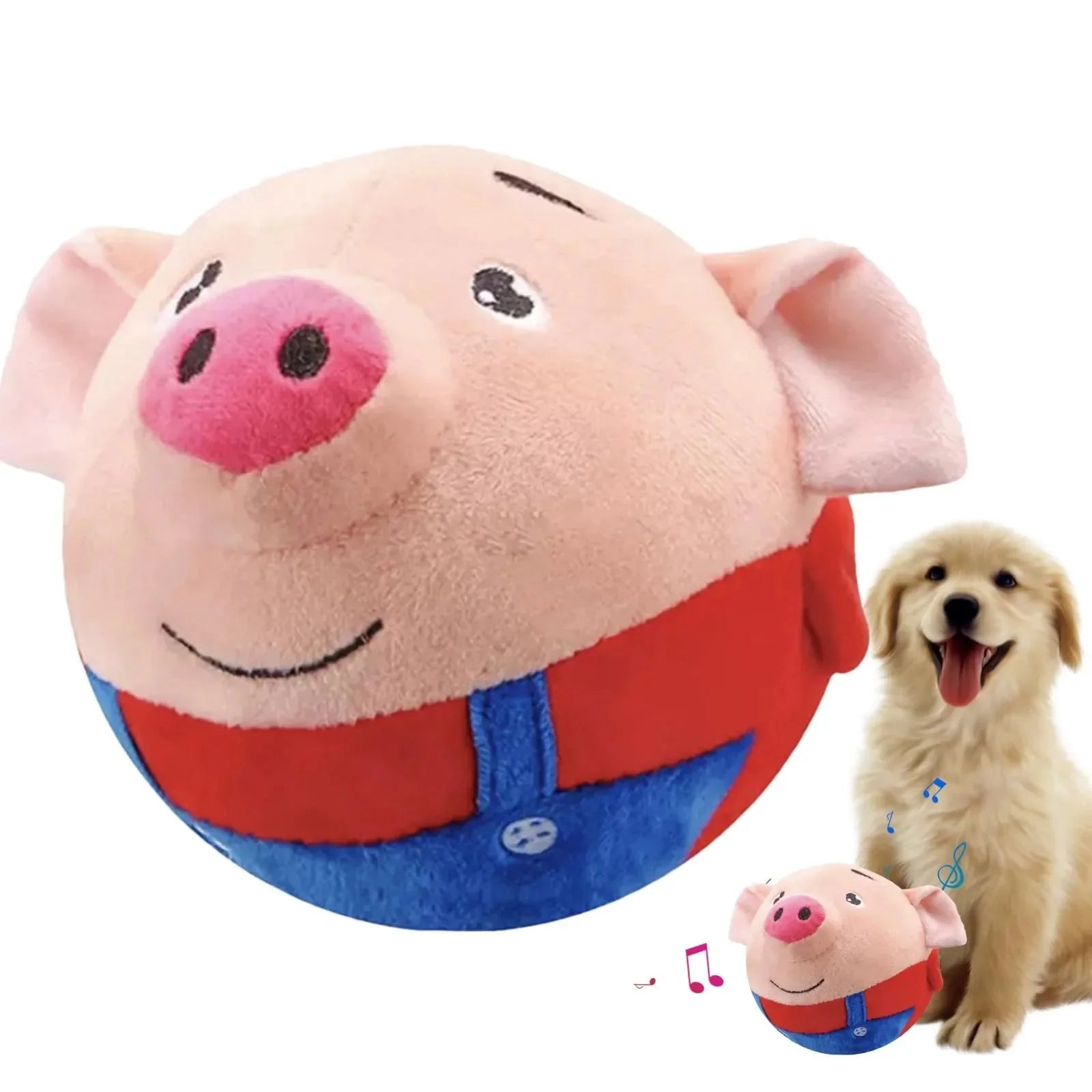 Dailypets Interactive Bouncing Plush Ball Toy for Dogs with Sound