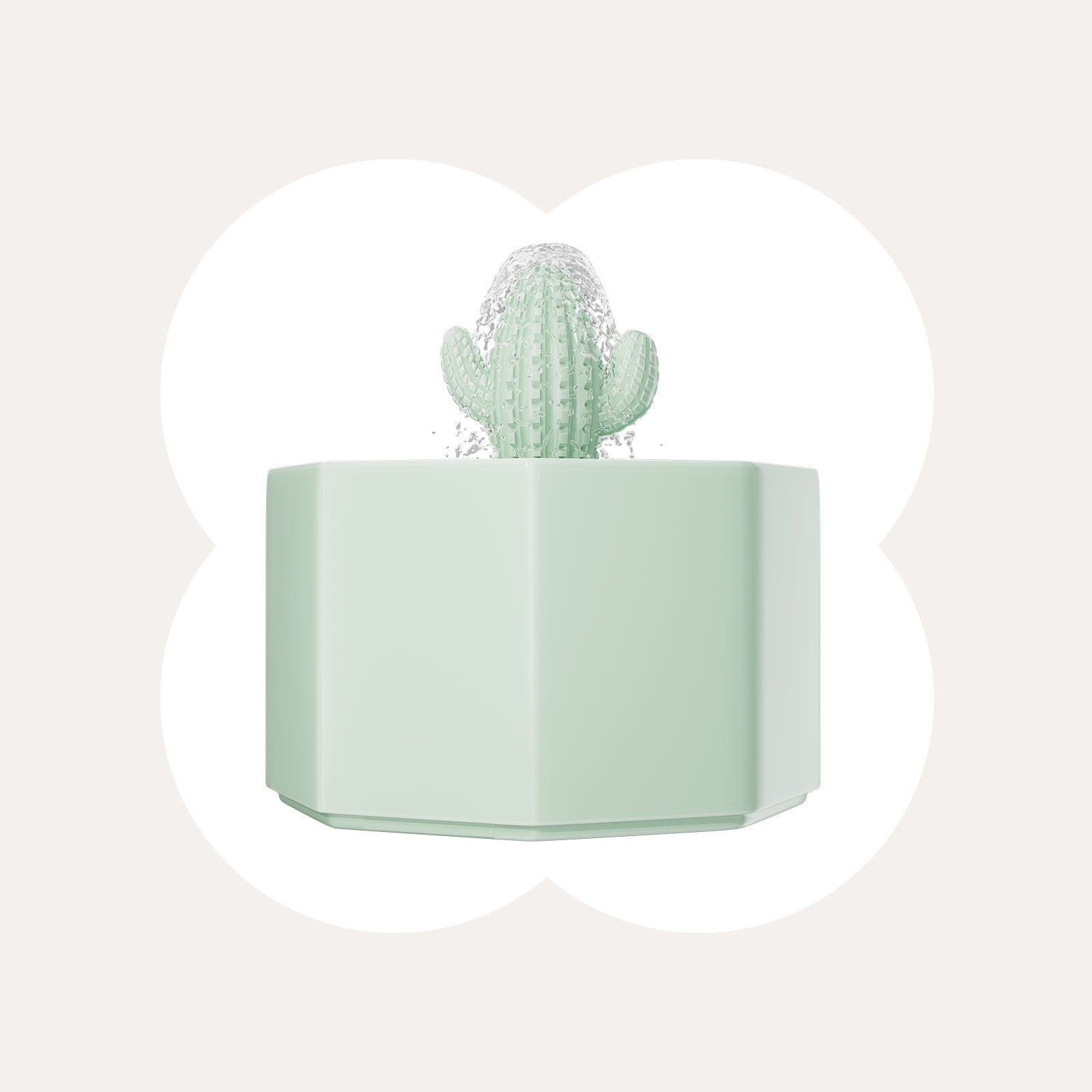 Dailypets Ceramic Cactus Cat Water Fountain 50oz with Automatic Filtration