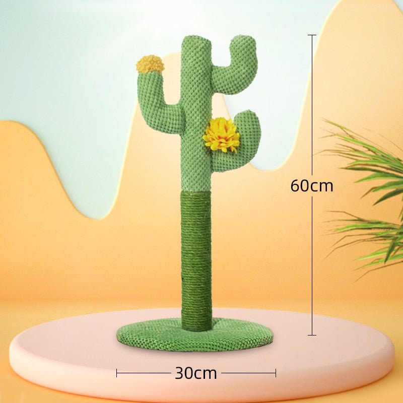 Dailypets Cactus Cat Scratcher – Decorative Sisal Scratching Post with Stable Base