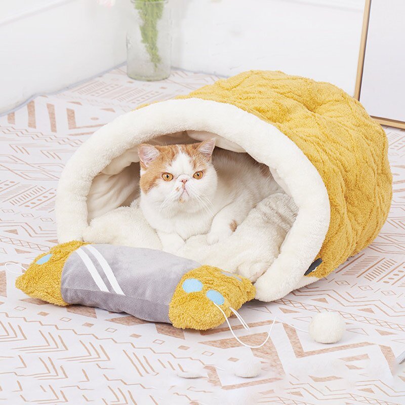Dailypets Plush Cat Bed with Pillow – Warm Snuggle Nest