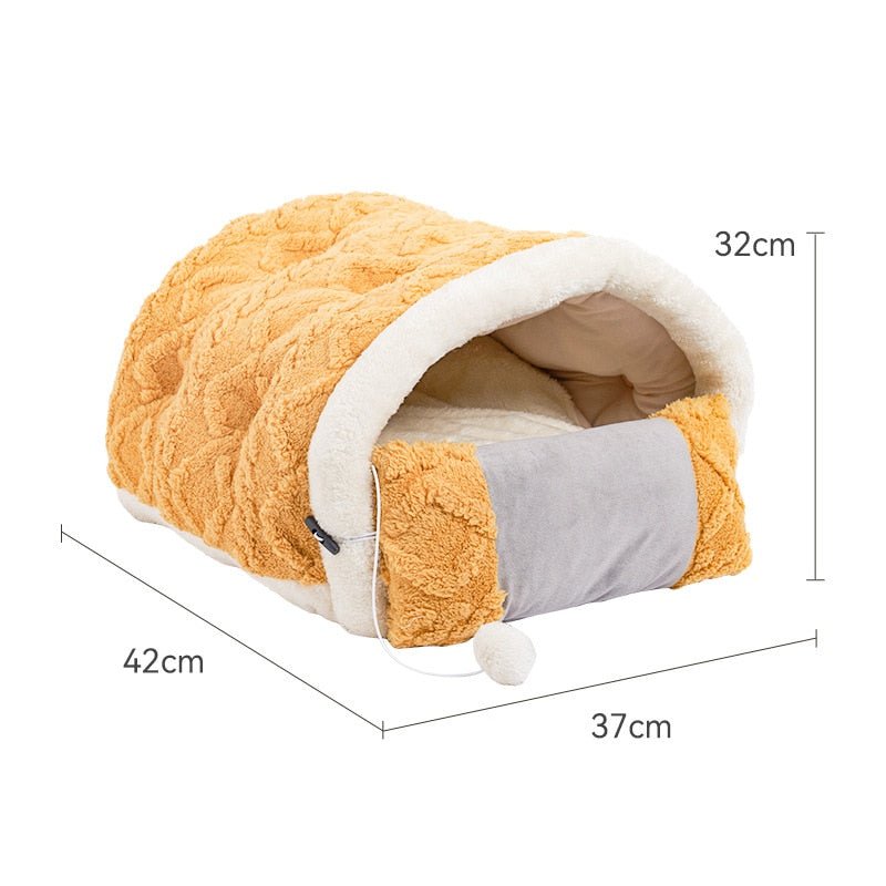Dailypets Plush Cat Bed with Pillow – Warm Snuggle Nest