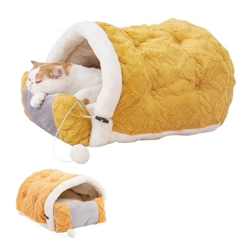 Dailypets Plush Cat Bed with Pillow – Warm Snuggle Nest