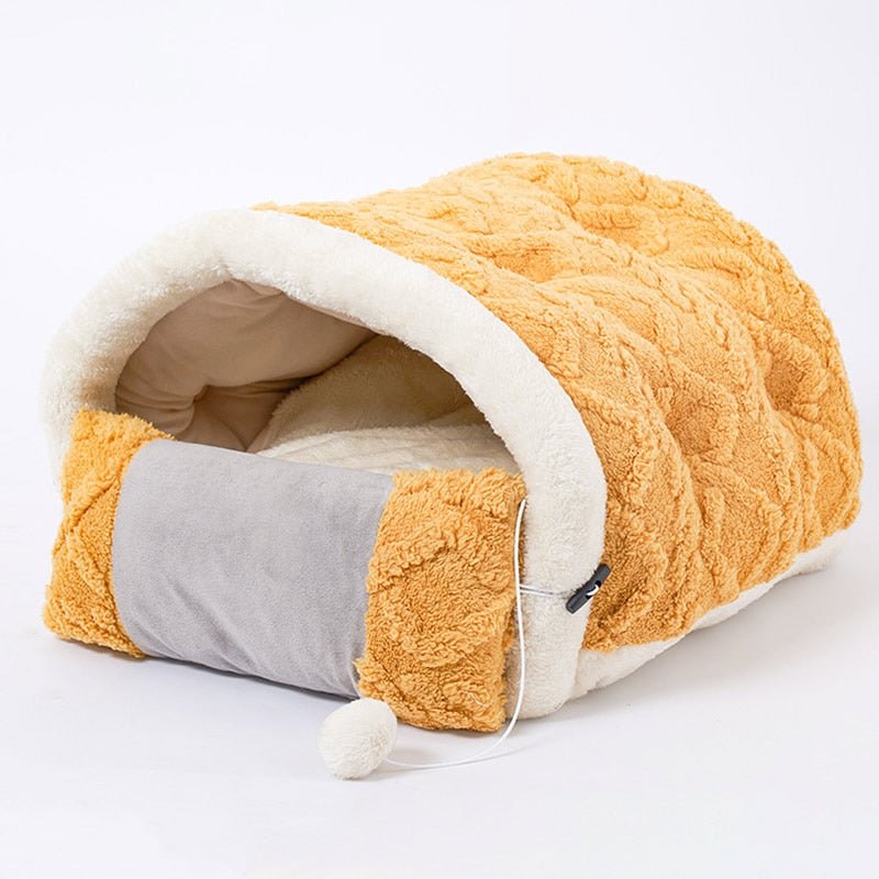 Dailypets Plush Cat Bed with Pillow – Warm Snuggle Nest