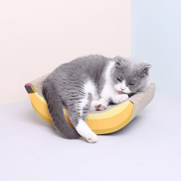 Dailypets Banana Shaped Cat Scratching Pad Corrugated Cat Lounger