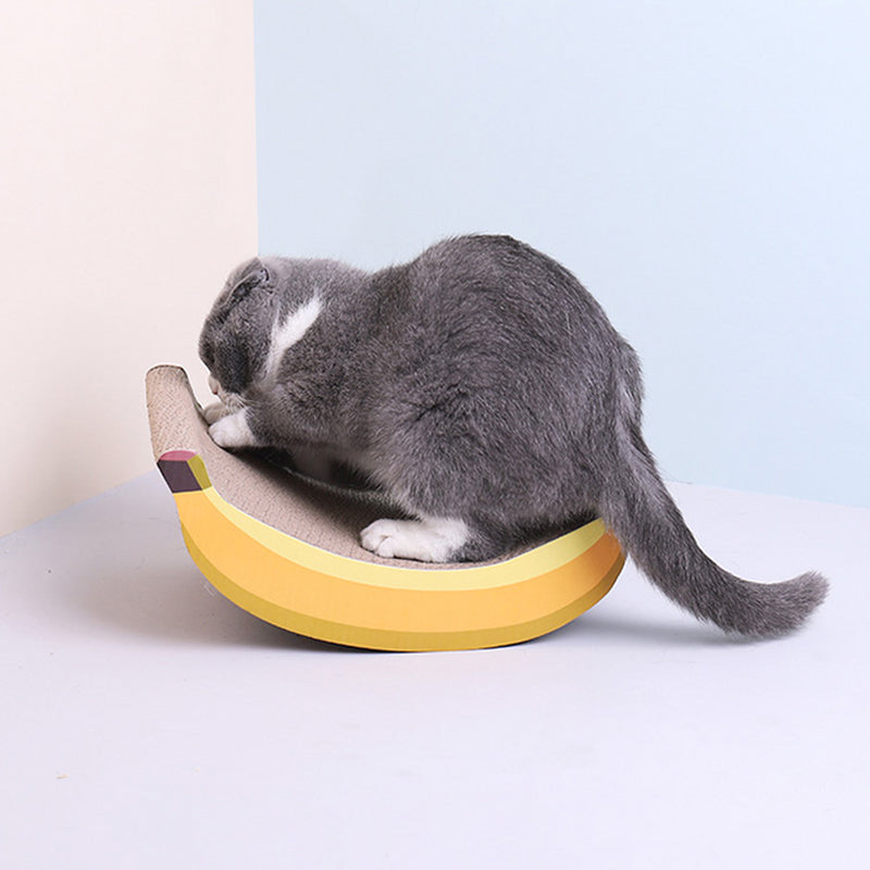 Dailypets Banana Shaped Cat Scratching Pad Corrugated Cat Lounger