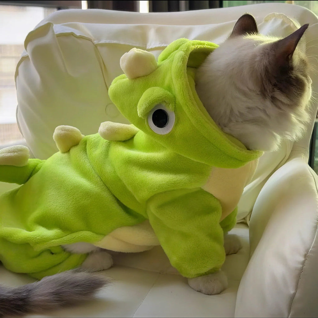 Dailypets Cute Dinosaur Cat Costume for Everyday Dress-Up and Photo Sessions