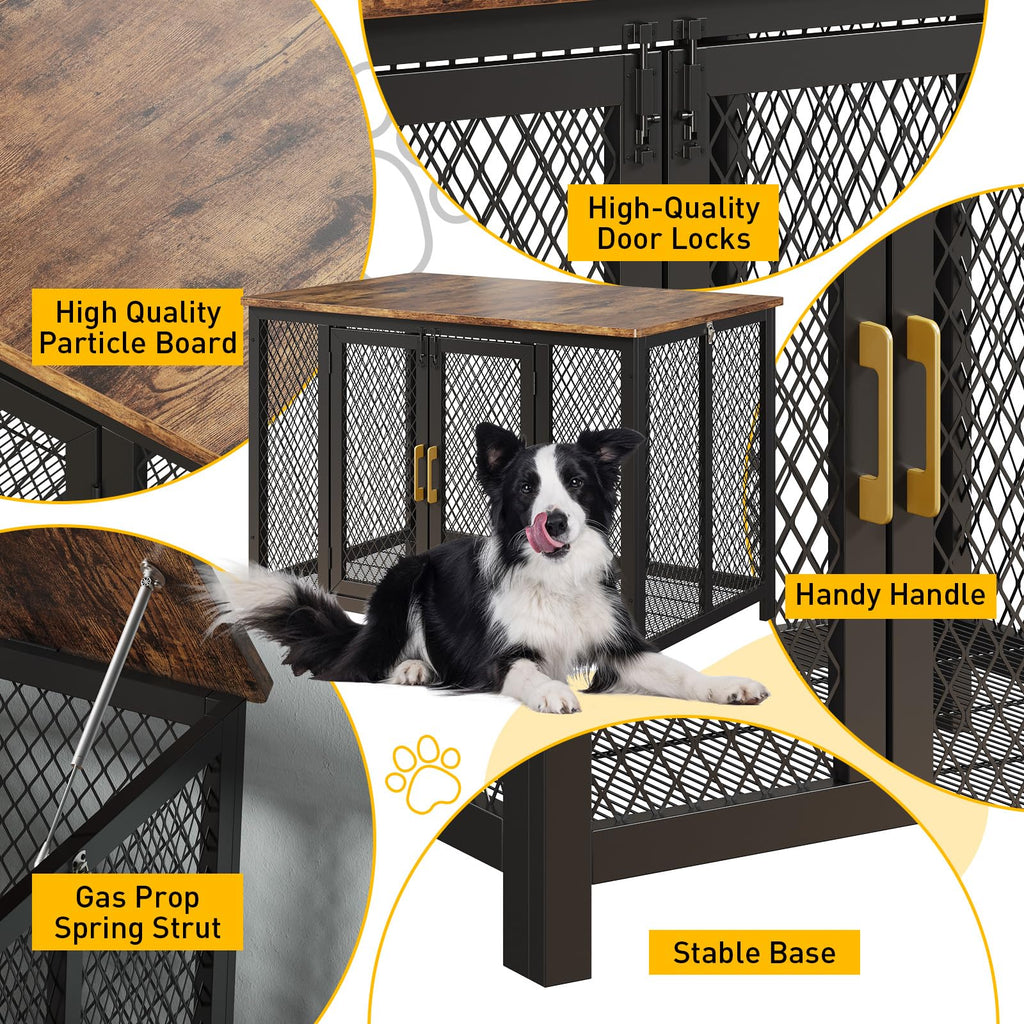 Dailypets Indoor Dog Crate Furniture with Removable Tray and Heavy Duty Frame