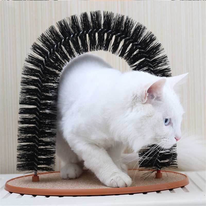 Dailypets Comfortable Arch Cat Massager – Self Grooming Brush with Scratch Pad