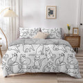 Dailypets Simple Kitty Comforter Cover Set – Soft Microfiber Cat-Themed Bedding