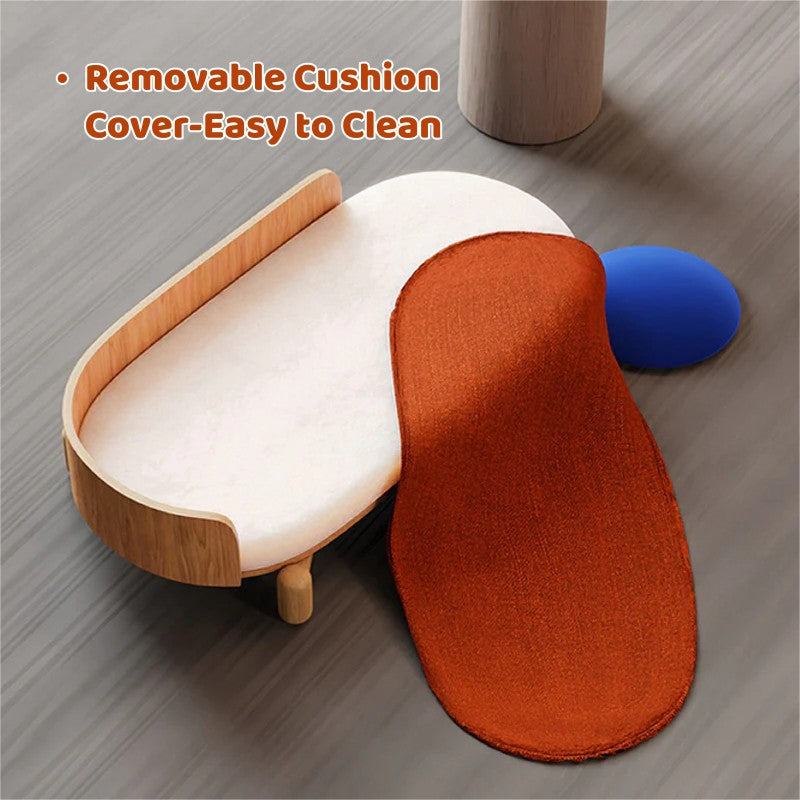 Dailypets Elevated Cat Sofa with Curved Wooden Backrest
