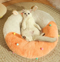 Dailypets Cozy Sheep Donut Bed – Warm Plush Cat Lounger
