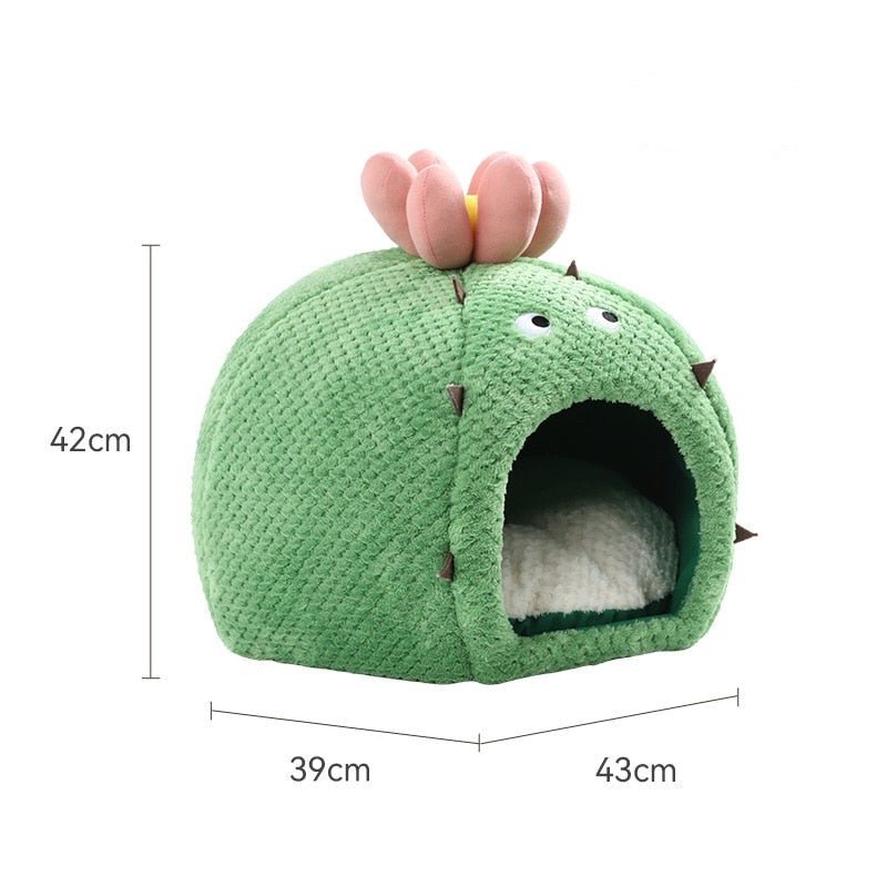 Dailypets Desert's Meow Cat Cave – Cute Plush Cactus Hideaway