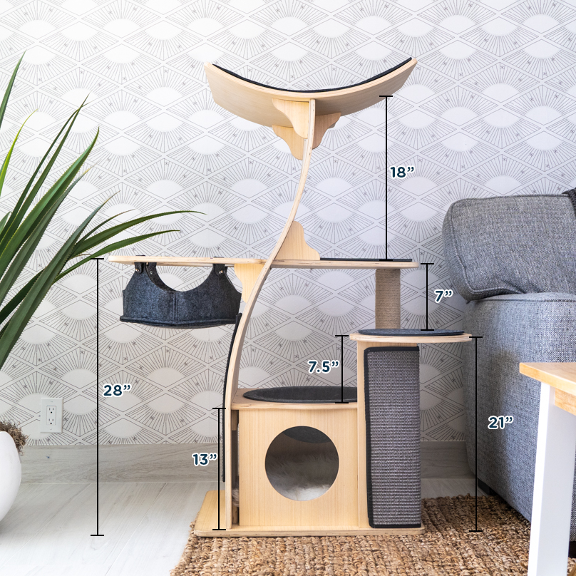 Dailypets Wooden Cat Tower with Observation Perch