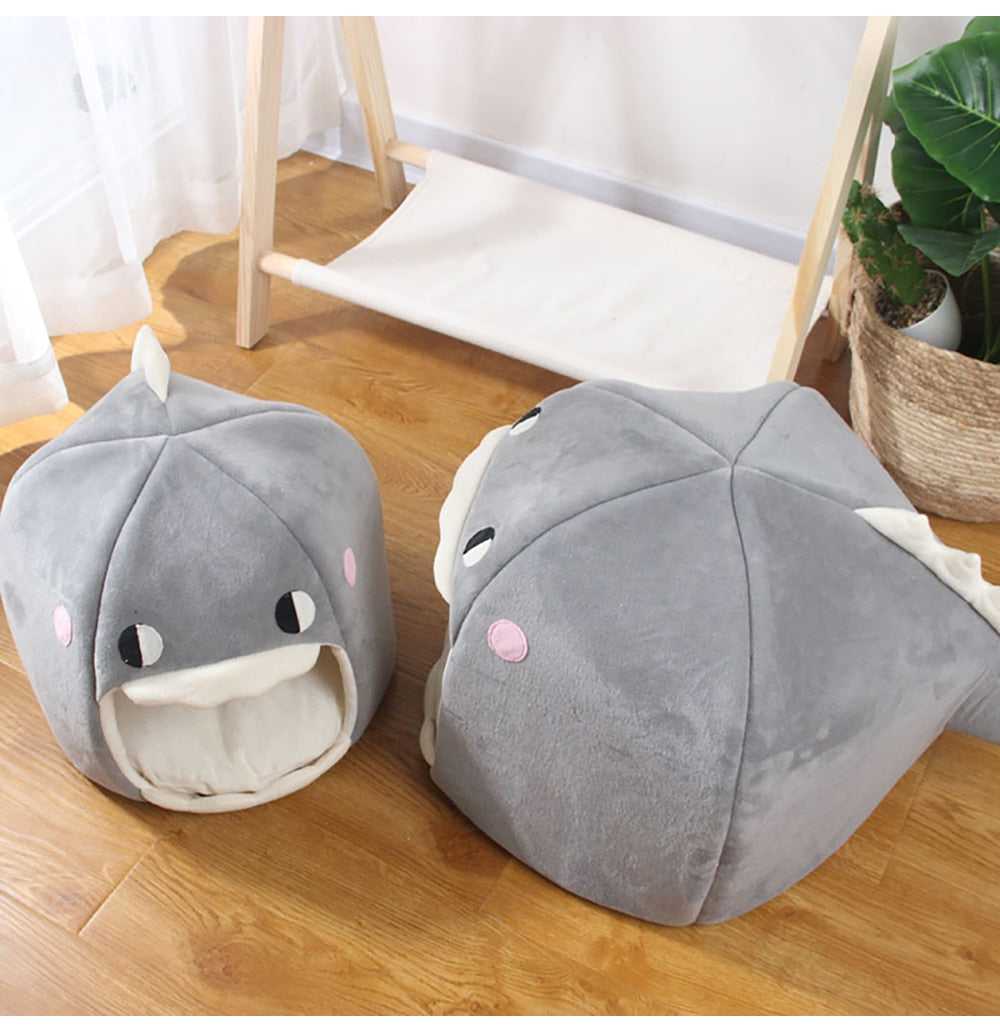 Dailypets Plush Dinosaur Cat Bed with Removable Cushion