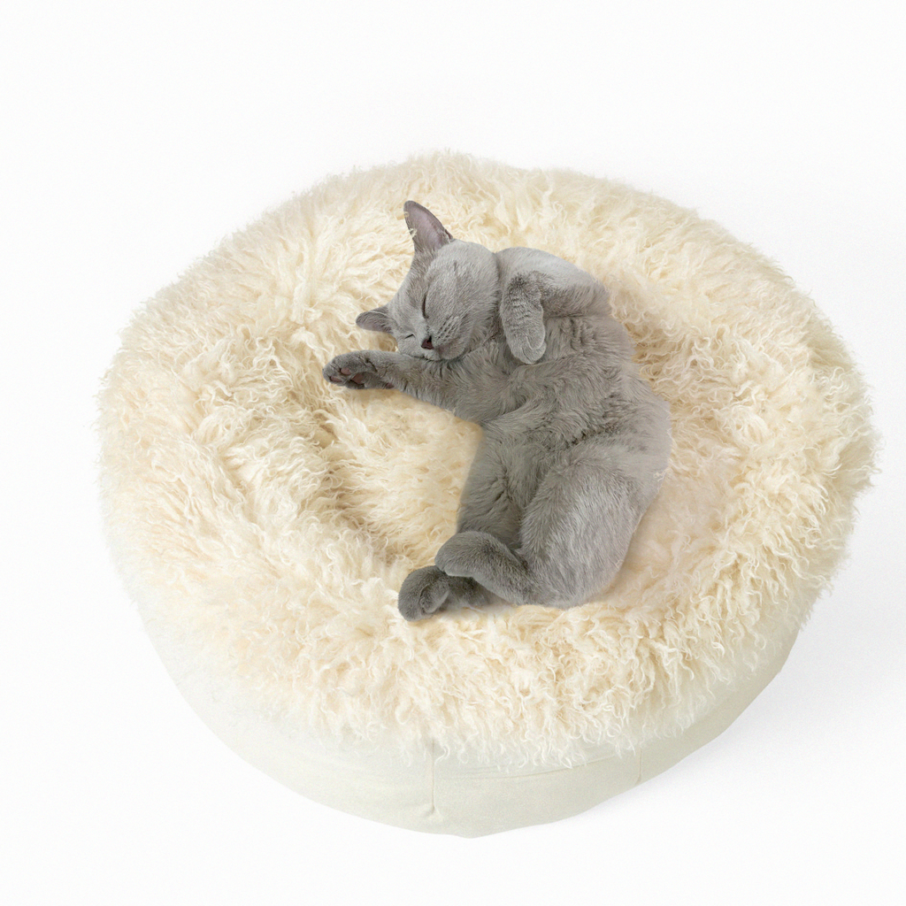 Dailypets Plush Sheep Faux Fur Donut Pet Bed