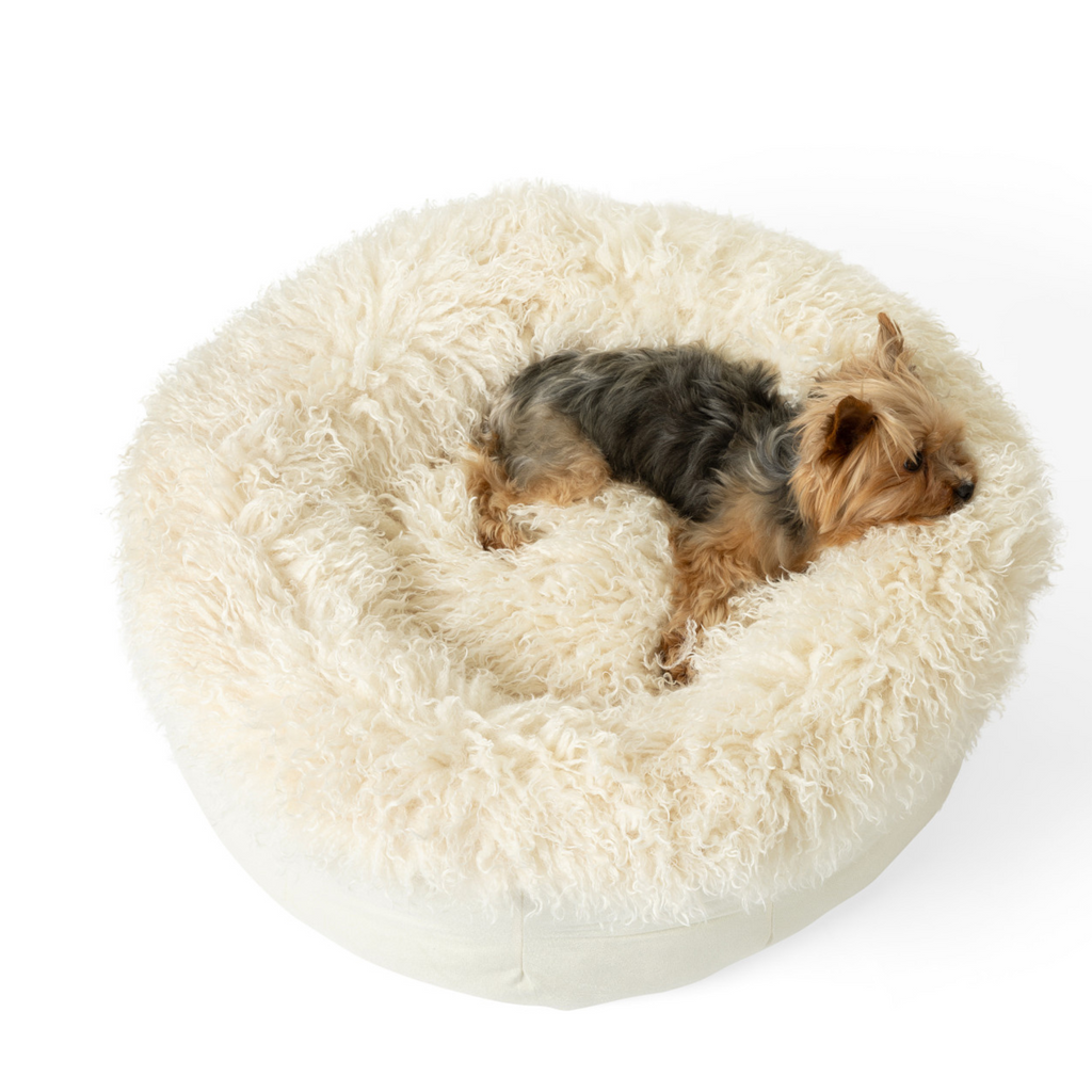 Dailypets Plush Sheep Faux Fur Donut Pet Bed