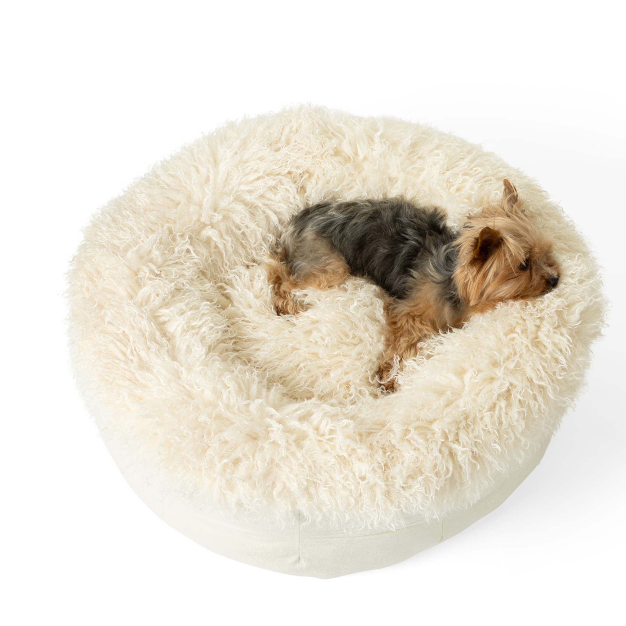 Dailypets Plush Sheep Faux Fur Donut Pet Bed