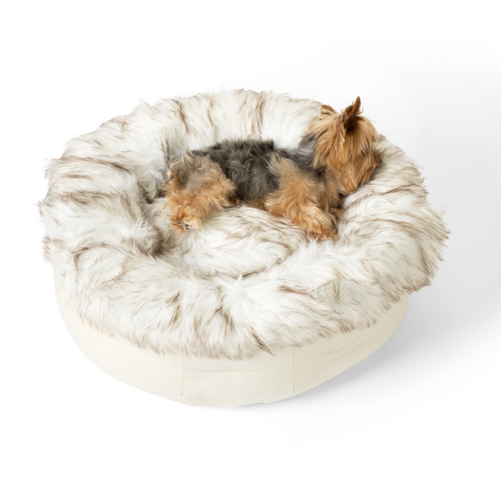 Dailypets Round Faux Fur Pet Bed for Curling Up