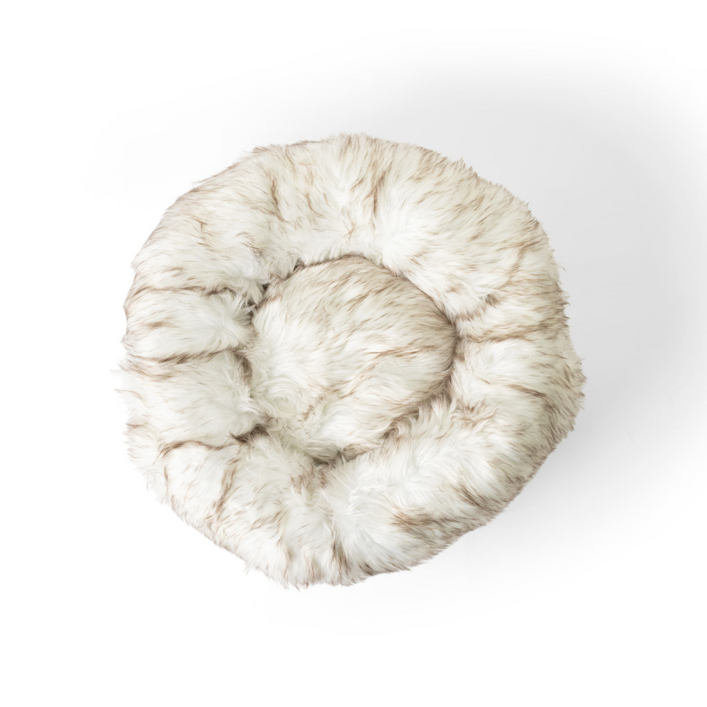 Dailypets Round Faux Fur Pet Bed for Curling Up