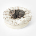 Dailypets Round Faux Fur Pet Bed for Curling Up