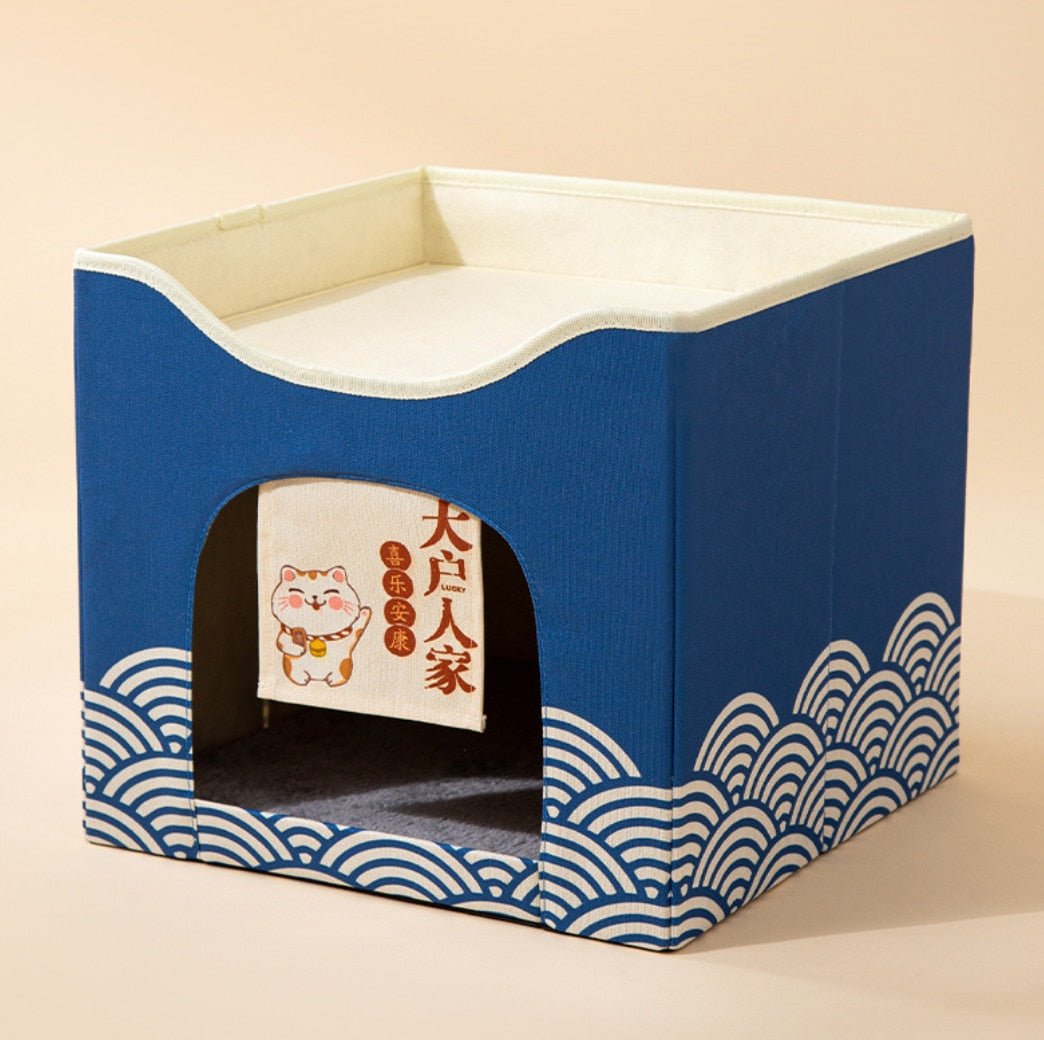 Dailypets Kawaii Cat Retreat – Two-Story Indoor Cat House