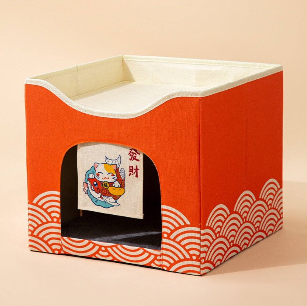 Dailypets Kawaii Cat Retreat – Two-Story Indoor Cat House