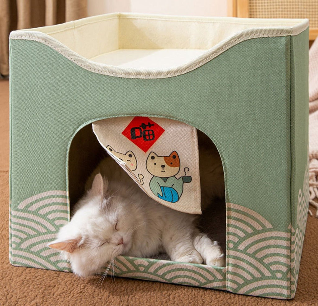 Dailypets Kawaii Cat Retreat – Two-Story Indoor Cat House