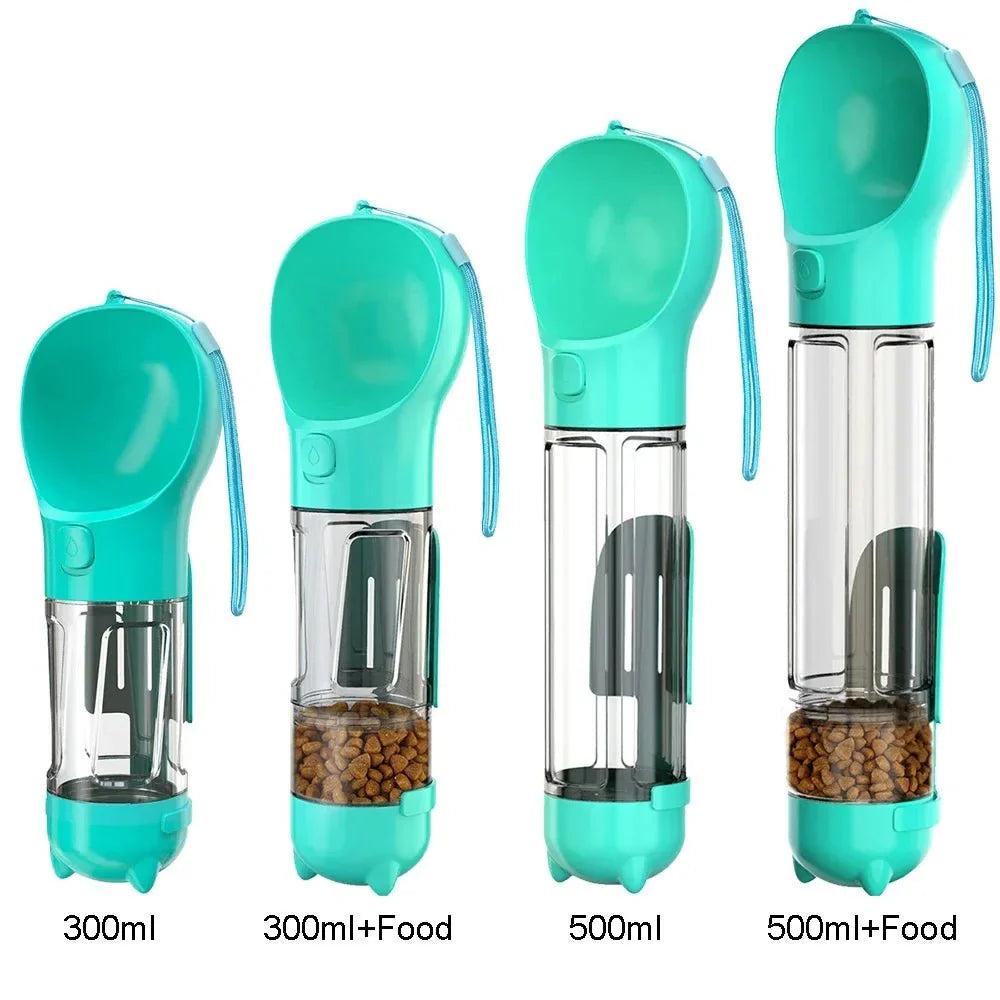 Dailypets 3-in-1 Portable Pet Water Bottle with Food Container and Waste Bag Holder