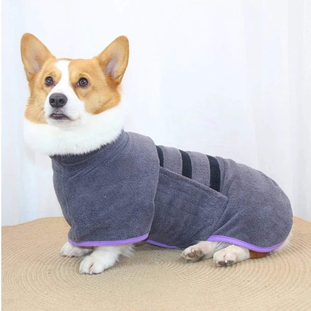 Dailypets Adjustable Microfiber Pet Bathrobe for Dogs and Cats with Quick-Dry Design