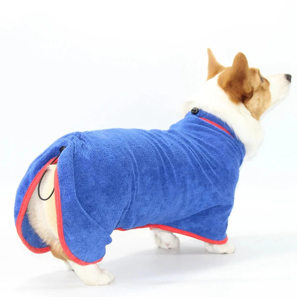 Dailypets Adjustable Microfiber Pet Bathrobe for Dogs and Cats with Quick-Dry Design