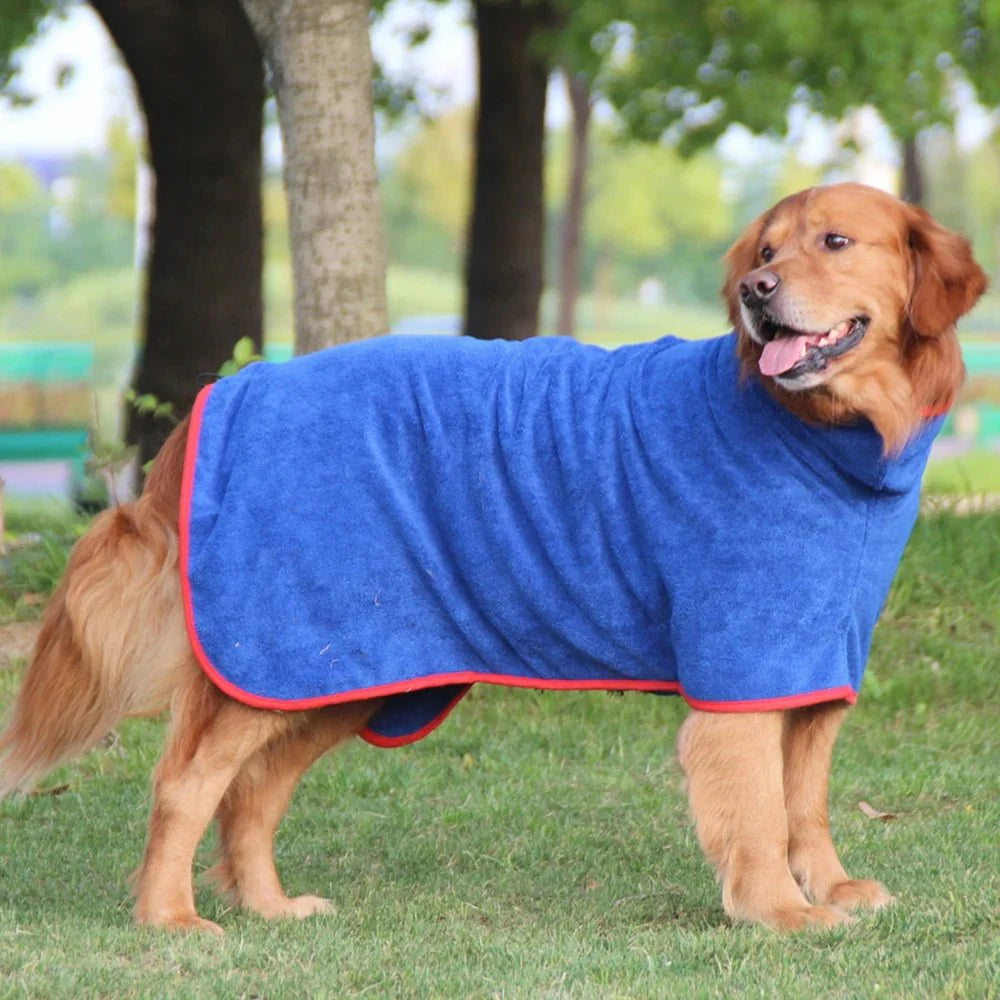 Dailypets Adjustable Microfiber Pet Bathrobe for Dogs and Cats with Quick-Dry Design