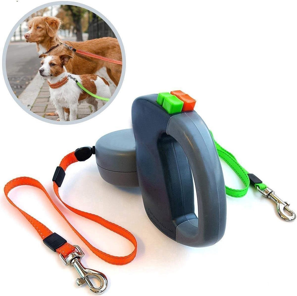 Dailypets Dual Retractable Dog Leash with Anti-Twist System for Two Small and Medium Dogs