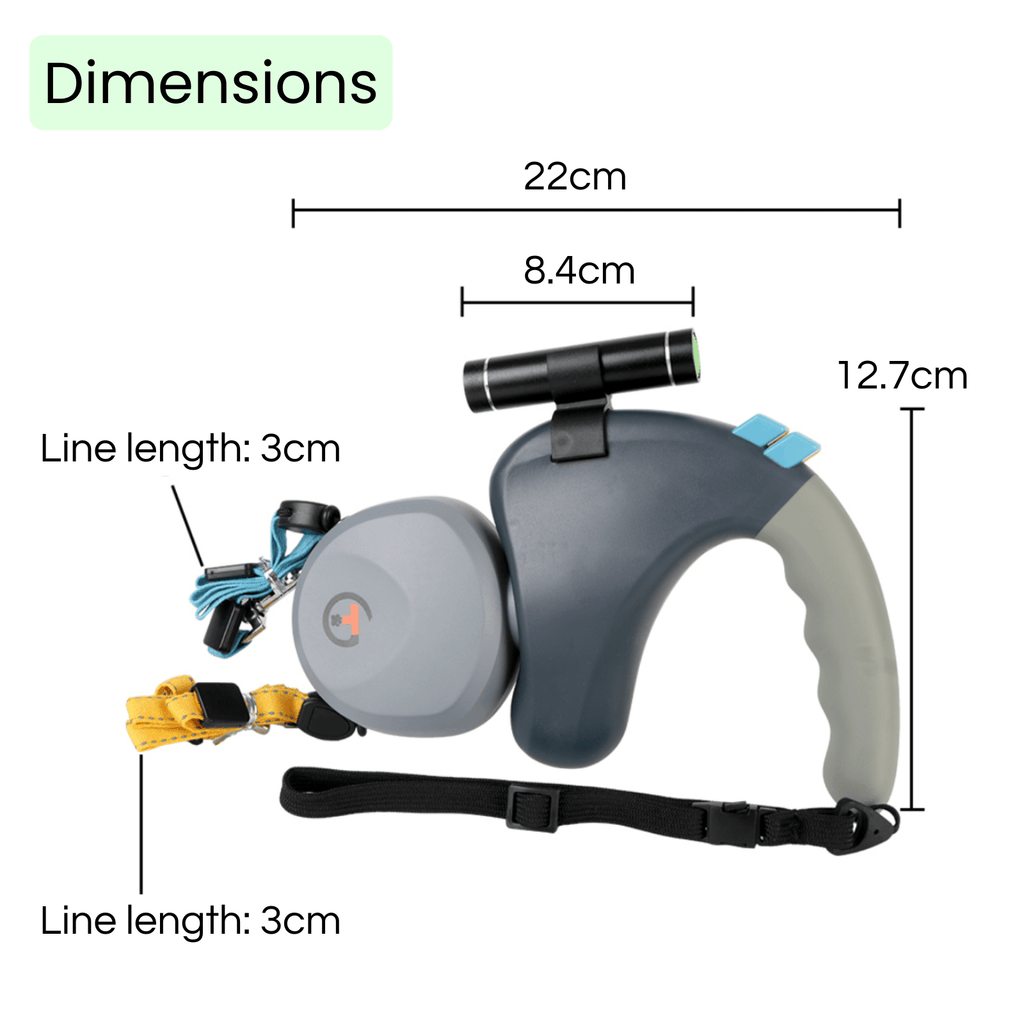 Dailypets Dual Retractable Dog Leash with 360° Swivel and Independent Brake Controls