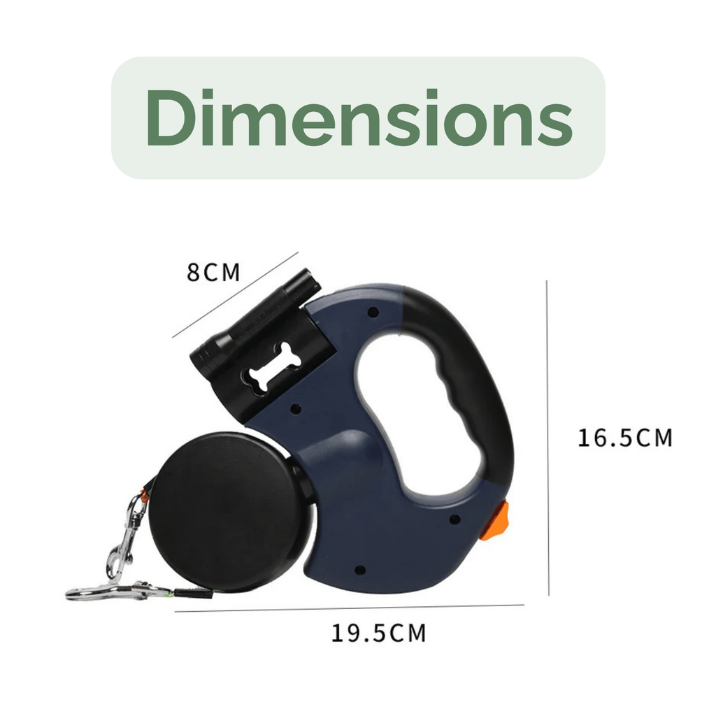 Dailypets Dual Retractable Dog Leash with LED Light & 360° Tangle-Free Rotation