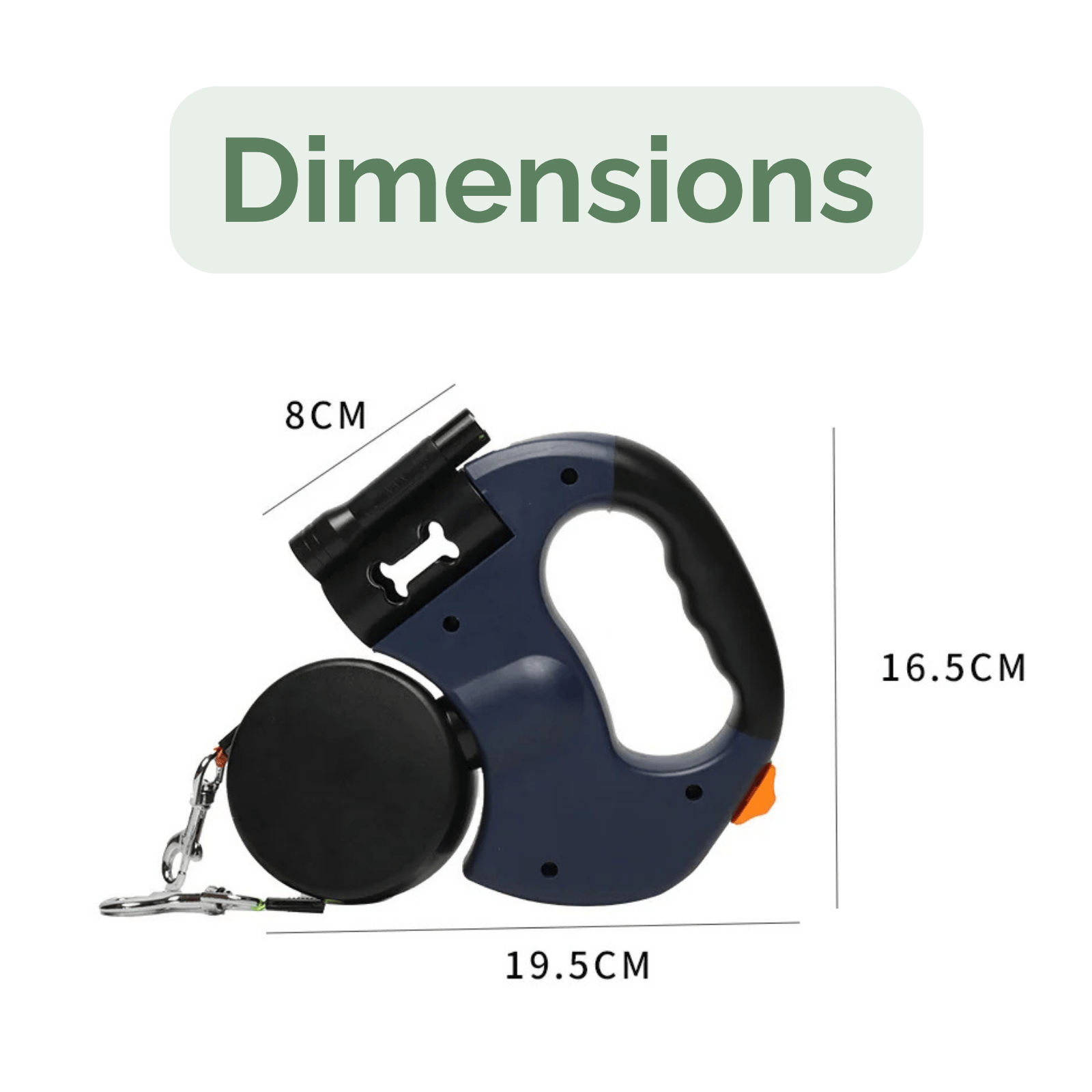 Dailypets Dual Retractable Dog Leash with LED Light & 360° Tangle-Free Rotation