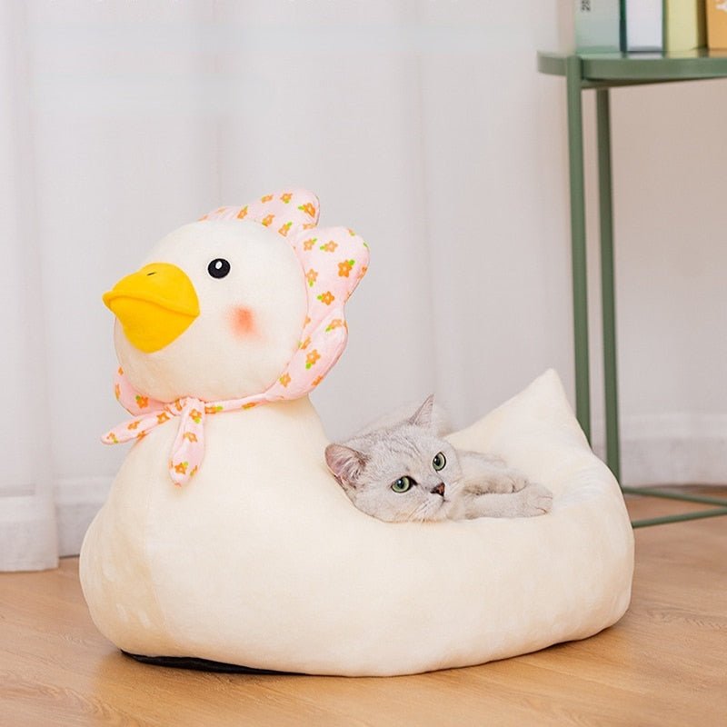 Dailypets Cozy Duck Cat Lounger – Adorable Plush Resting Bed
