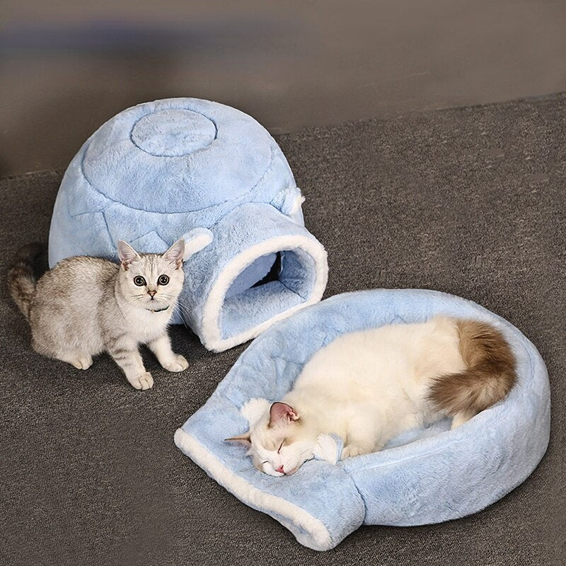 Dailypets Soft Cat Igloo Bed – Cozy Foldable Indoor Cat House