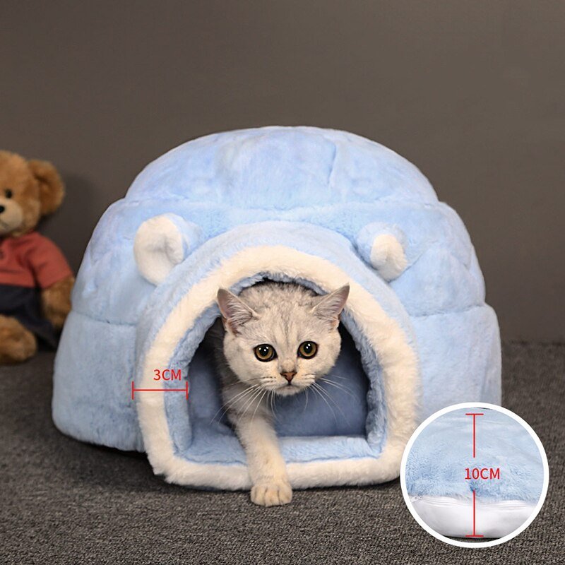Dailypets Soft Cat Igloo Bed – Cozy Foldable Indoor Cat House