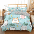 Dailypets Minimal Cat Landscape Bedding Set – Soft Microfiber Duvet Cover & Pillowcases