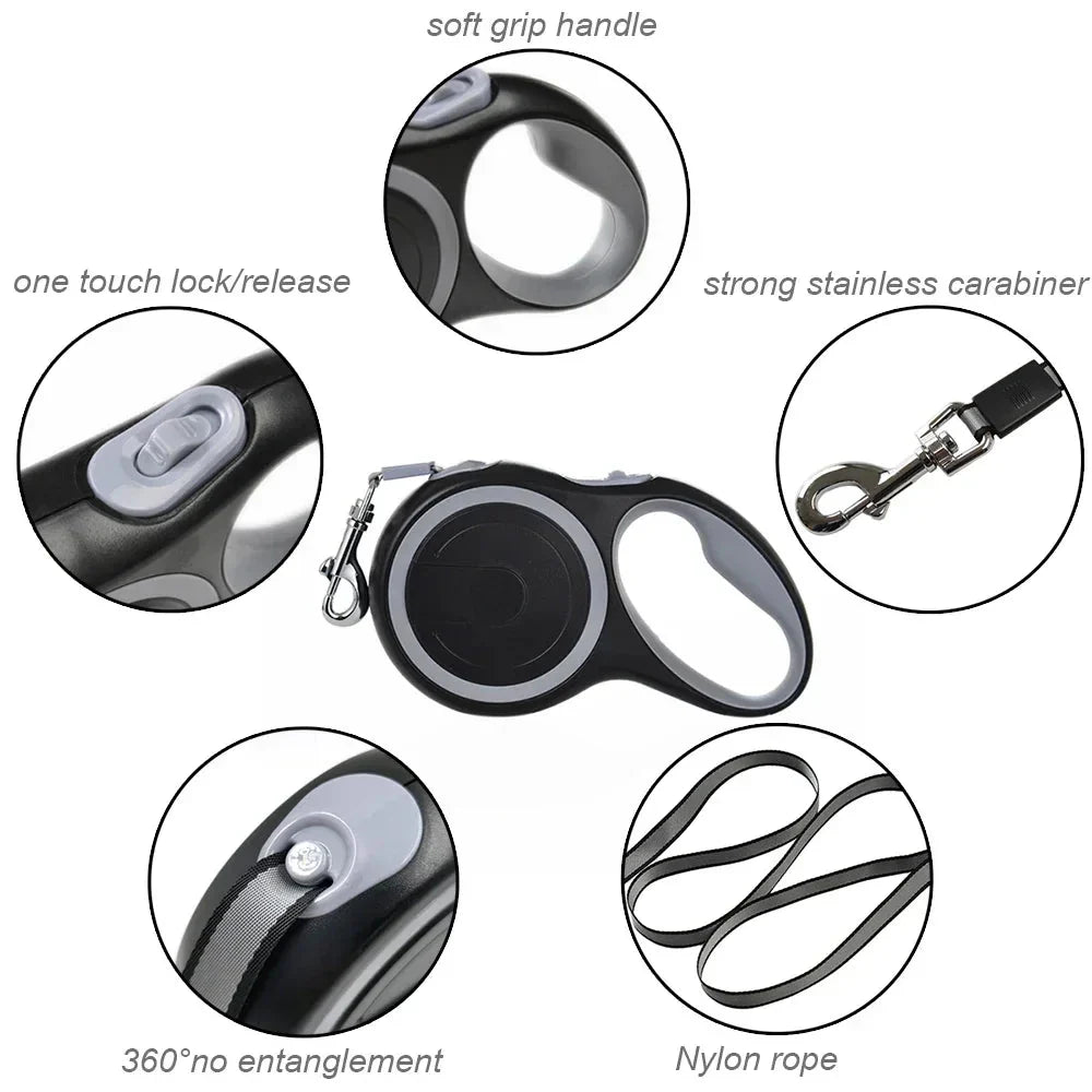 Dailypets Retractable Dog Leash with One-Touch Brake for Dogs Up to 50 kg